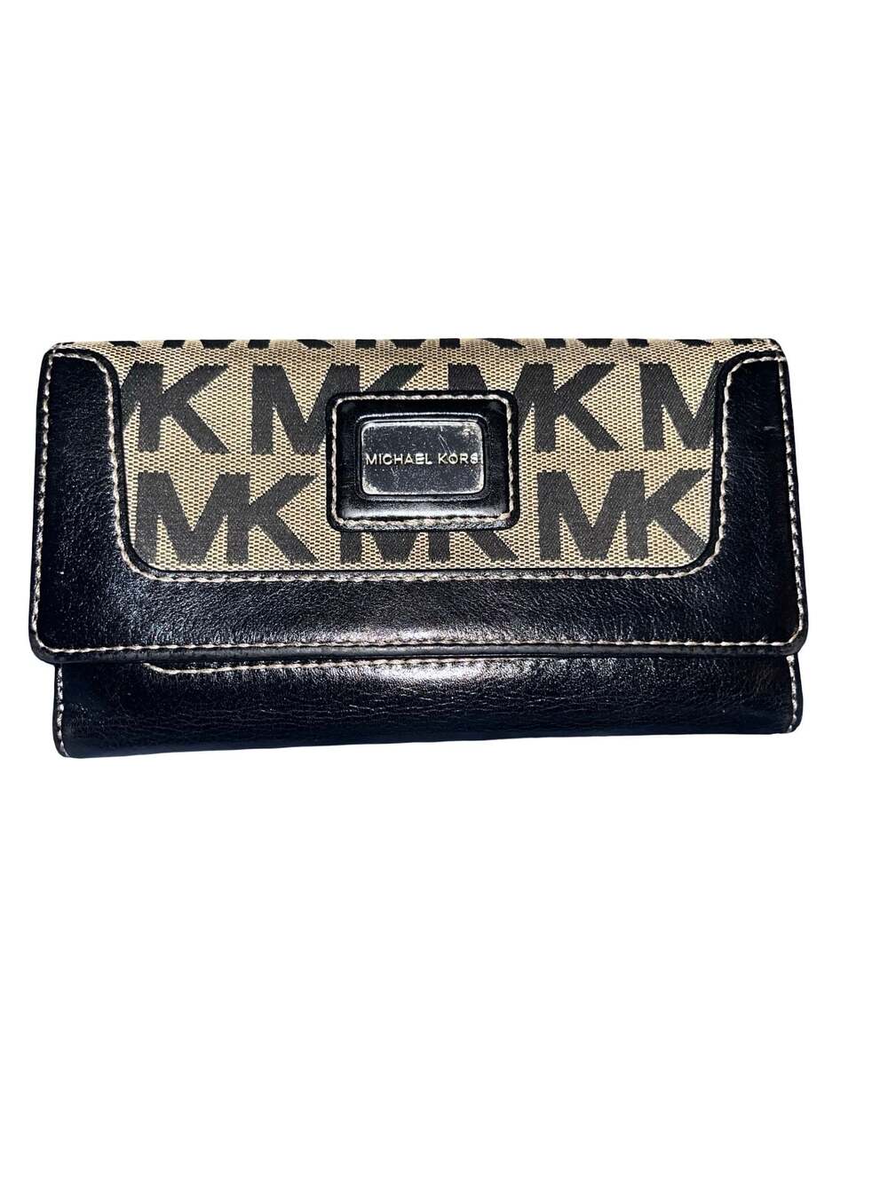 Michael Kors Brookville Carryall Signature Monogram Canvas and Leather Trifold W